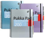 Pukka Pad Spirálfüzet, A4+, vonalas, 100 lap, PUKKA PAD "Metallic Project Book", vegyes szín