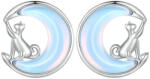 BeSpecial Cercei argint pisica si luna (EZT0485)