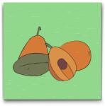  Festés számok szerint - Felszeletelt gyümölcs Méret: 30x30cm, Keretezés: Keret nélkül (csak a vászon)