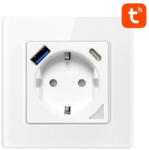 Secutek Priză inteligentă cu USB-C și USB-A - 16A, WiFi, Tuya