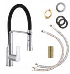 Gamma Konyhai Mosogató Csaptelep Króm Kihúzható Kifolyócsővel 360 Vegas Csaptelep (BVsK-ch)