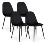 Homelux 4 db-os bársony étkezőszék fekete (J933_BLACK) - geminiduo
