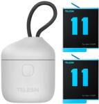 Telesin Allin box incarcator impermeabil cu trei canale + 2 baterii pentru GoPro Hero 12 / 11 / 10 / 9