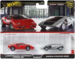 Mattel Hot Wheels Deluxe kisautó 2db-os csomag Lamborghini Countach LP5000 QV és Lancia Stratos Zero - Matt (HBL96/JBL02)