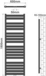 Aquamarin Fürdőszoba radiátor 180 x 60 cm fehér (BDHZKR011800x600wsm)