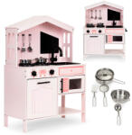 Homelux Bucătărie de jucărie din lemn, cuptor, arzătoare cu microunde, accesorii (PLK563P) Bucatarie copii