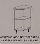 FN Orsi konyha alsó 30 cm - végzáró nyitott polcos elem jobbos