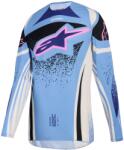 Alpinestars Tricou motocross Alpinestars Stella Techstar Nomur pentru femei, albastru deschis-alb-negru-roz (AIM170-0350)