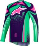 Alpinestars Tricou motocross Alpinestars Techstar Nomur violet închis-verde-roz fluo (AIM170-0334)