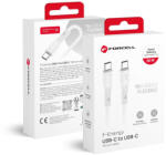 Forcell F-Energy USB C - USB C kábel QC4.0 PD 3A 60W Szilikon 1 m C344 Fehér