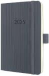 Sigel Conceptum határidőnapló, 2026, 9, 3x14 cm heti, sötétszürke, puhafedelű (C2637)