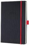 Sigel Conceptum határidőnapló, 2026, 14, 8x21, 3cm heti, fekete, piros gumipánt (C2608)