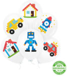 PartyPal Lufi, latex, építőkockák mintákkal, 6 db/cs