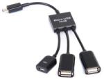 mobilNET 3 az 1-ben Micro USB HUB Dupla USB 2.0 OTG Adapter
