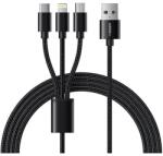 VEGER V303 3in1 Type-C-Lightning-Micro USB 1.5m Fekete Adatkábel