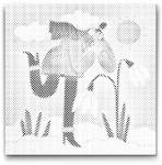  PontPöttyöző - Illusztráció - téli mókák Méret: 30x30cm, Keretezés: Keret nélkül (csak a vászon), Szín: Fekete