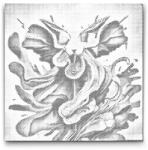  PontPöttyöző - Absztrakt akvarell Méret: 50x50cm, Keretezés: Műanyagtáblával, Szín: Fekete