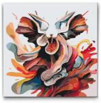  Festés számok szerint - Absztrakt akvarell Méret: 50x50cm, Keretezés: Keret nélkül (csak a vászon)