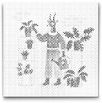  PontPöttyöző - Illusztráció - Szarvas Méret: 30x30cm, Keretezés: Műanyagtáblával, Szín: Zöld