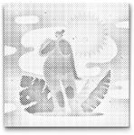  PontPöttyöző - Illusztráció - Napozás Méret: 30x30cm, Keretezés: Kartonlemezen, Szín: Fekete