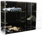 Rosa Modellautó vitrin, polc bemutató szekrény átlátszó akril 1: 18 méretarányú modellekhez 75x15, 4x50 cm fekete hátlappal