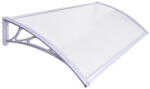 Silver Wing Miko Védőtető 120x100 cm fehér keret áttetsző polikarbonát tető például bejárati ajtó vagy ablakok fölé C típusú kar