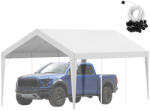 Atlana Tetőponyva kocsibeállóhoz garázssátor tető 304x610 cm autóbeálló sátor tető, fedőponyva, vízálló és UV-védett fehér