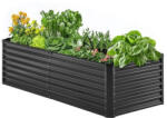 VEVOR Prémium fém magaságyás 180x90x60 cm sötétszürke horganyzott acél ültetőláda (JSFXZZCZFXSLG0SR1V0)