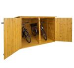 Wohnen Kerékpár garázs szerszámos kisház, zárható kerékpár tároló 2 bicikli számára fenyőfából natúr