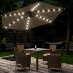 Debau Napernyő LED napelemes világítással Ø330 cm bézs szolár világítású napernyő