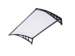 ZENN Előtető ZENN 150x100 cm fekete keret színtelen üregkamrás polikarbonát tetőlap B típusú kar ajtóvédő tető
