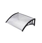 Silver Wing Előtető 100x60 cm fekete keret színtelen üregkamrás polikarbonát tetőlap ZENN típusú C típusú kar