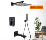 Dusche Fali zuhanyszett falba építhető falsík alatti csaptelep, esőztetős zuhanyfej 20-40 cm, kézi zuhanyfej, fix kádtöltő