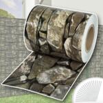 Jing Kőmintás kerítésbe fűzhető PVC műanyag szalag 70m hosszú 19cm magas tört köves világos belátásgátló szélfogó