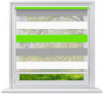 Jago 65x150 Sávos roló függöny zöld-fehér-szürke fúrás nélküli ablak árnyékoló