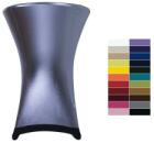 Event Spandex sztreccs huzat bisztró asztalhoz, rendezvényasztalhoz 80 cm átmérőjű metál ezüst színű elasztikus asztalszoknya