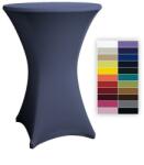 Event Spandex sztreccs huzat bisztró asztalhoz, rendezvényasztalhoz 80 cm átmérőjű sötétkék színű elasztikus asztalszoknya