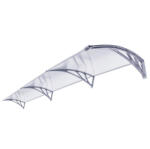 Silver Wing Miko Előtető 300x60 cm szürke keret színtelen üregkamrás polikarbonát tetőlap ZENN típusú előtető C típusú kar