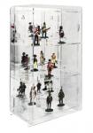 Rosa Figura, ólomkatona, bábutartó vitrin átlátszó akril tükrös hátlappal állványokkal