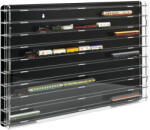 Rosa Modellvasút vitrin, polc bemutató szekrény átlátszó akril N méretarányú modellekhez fekete hátlappal