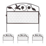 Relax 4 db Kerti dekor kerítés 41x48 cm fém egymásba fűzhető kerítéspanel barna