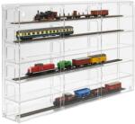 Rosa SZÁLLÍTÁS SÉRÜLT! Modellvasút vitrin, polc bemutató szekrény átlátszó akril H0 méretarányú modellekhez átlátszó hátlappal