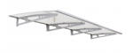 Jago Alumínium előtető 270x95 cm szürke eloxált K1 típusú tartókar füstös szürke tömör polikarbonát borítással és vízelvezetéssel