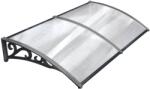CELLOX Előtető CELLOX polikarbonát 190x100 Fekete keret áttetsző üregkamrás tető például bejárati ajtó vagy ablakok fölé