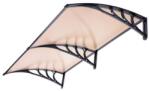 Silver Wing Miko Polikarbonát védőtető 200x100 fekete keret áttetsző bronz tető például bejárati ajtó vagy ablakok fölé B típusú kar
