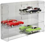 Rosa Modellautó vitrin, polc bemutató szekrény átlátszó akril 1: 18 méretarányú modellekhez 64, 7x15, 2x46, 3 cm tükrös hátlappal