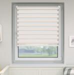 Jago 100x160 dupla roló sávos roló függöny bézs zebracsíkos ablak árnyékoló enyhén fényáteresztő. 90x150-es ablakhoz is jó, de a hossza állítható illetve teljesen fel is tekerhető