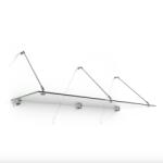 Toms Üveg előtető 200x90cm letisztult modern megjelenés rozsdamentes tartókkal