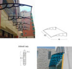 Silver Wing Miko A szokásosnál nagyobb kinyúlású előtető 200x150 fekete keret áttetsző üregkamrás polikarbonát féltető H típusú kar például bejárati ajtó vagy ablakok fölé