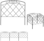 Relax Kerti dekor kerítés 61x61 cm horganyzott acél díszes kerítéspanel fekete virágyágyás szegély leszúrható ágyásszegély